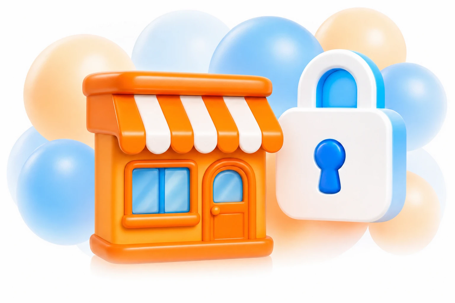 A storefront with a padlock